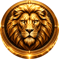 Gold medallion with a lion, the Cezar currency
